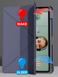 Transparent Acrylic Case Compatible With Ipad Air 11 13 M2 2025 M3 Support Multi Angles Folding Y-Shaped Stand Cover Compatible A16 11th 2024 Air 5 Air 4 10.9 9th 8th 7th 10.2 5th 6th 9.7 10th Gen 2021 Pro 11 12.9 Mini6 7with Pencil Holder, Auto Wake/Sleep-Purple - Lavender Purple - View 4