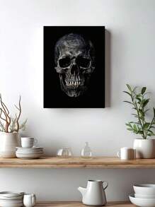 Spooky Skeleton Hand Peace Sign Digital Print - Halloween Wall Arts - Instant Download - Black And White Halloween Decor Posters, Optional Frame Home Decor Fall Decor Room Decor
