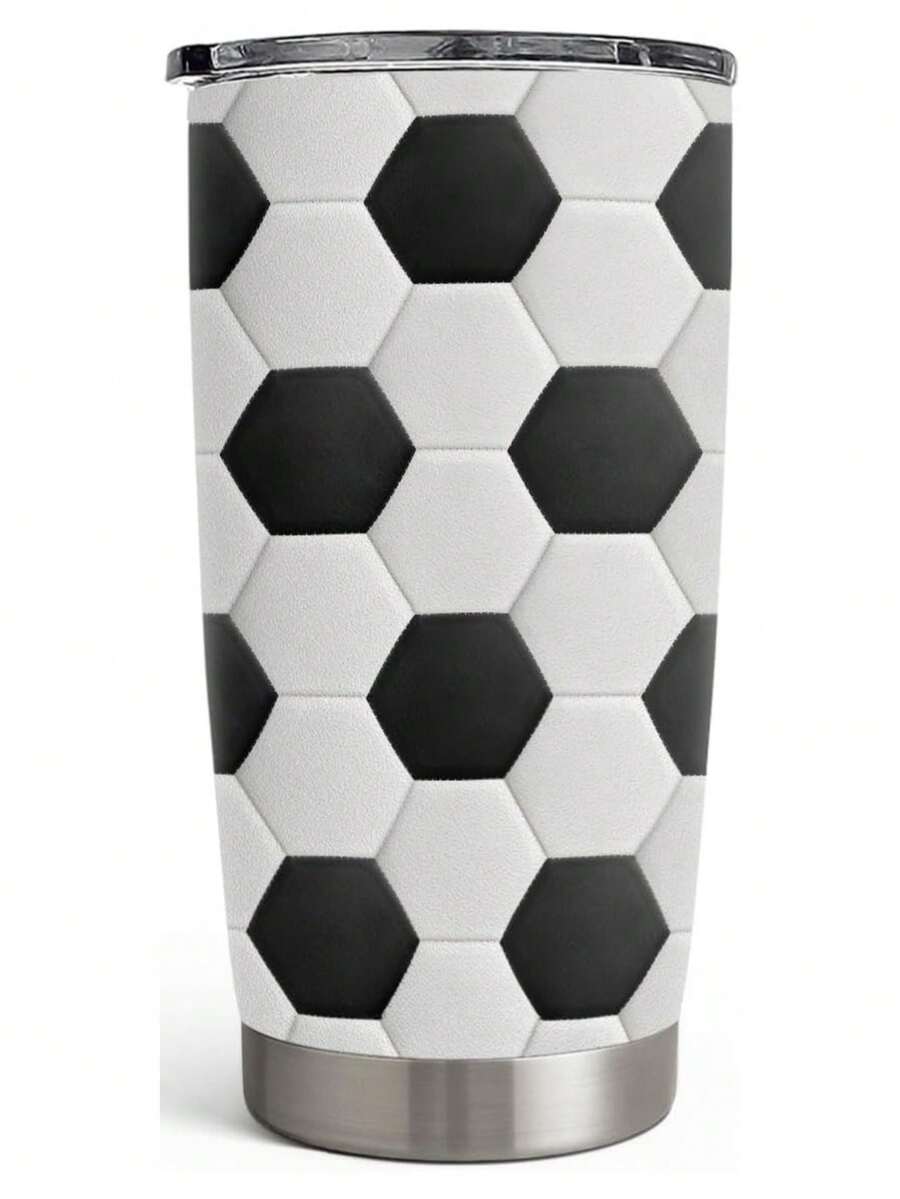 20 Oz Tumbler Mug, Stainless Steel Insulated Coffee Travel Tumbler Mug With Lid, Christmas Birthday Gift For Mom Dad Friends Bestie Coworker - Bóng đá - Xem 1