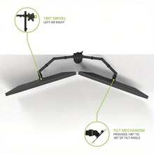 13"- 27" Double Dual Display Computer Screen Monitor Arm Mount Desk Stand LED CC - Black - View 10