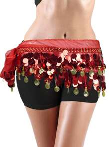 肚皮舞亮片腰带金铜币肚皮舞臀巾女士肚皮舞腰链舞蹈表演腰带