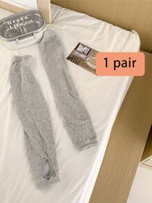 1 Pair Crinkled Knee-High Leg Warmers, Thin, Multi-Color, Breathable, Long Leg UV-Blocking Foot Cover For Summer, Y2k - Multicolor - View 17