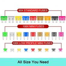 306PCS Car Blade Fuses Assortment Kit Assorted Blade Auto Car Truck Automotive