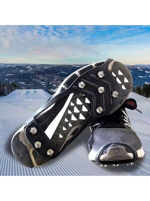 1pc Outdoor Non-Slip Shoe Covers Crampons Snow Climbing Shoes Nails Mountaineering Snow Claws Simple 8 Teeth