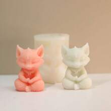 1pc Fox Shape 3D Candle Mold For Meditation, Silicone Plaster Craft Painting Figurine DIY Mold