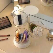 1 Pc Clear Plastic Vanity Rotating & Dustproof Multi-Layer Makeup Organizer,360 Degree Rotating Adjustable Cosmetic Storage Display Case, Fits Jewelry, Puff, Lipsticks And More,Jewelry Storage Box, Jewelry Storage Box, Beauty Egg Storage Box, Bedroom Desktop Decoration ,Jewellery Box,Pouch,Makeup Brush Holder,Brush Holder,Perfume Organiser,Pouch Bag,Gifts For Women,Christmas Gifts,Gift Ideas For Women - Clear - View 8