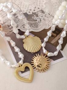 1 peça Moda Luz Luxo Simples Verão Liga Sol Pingente Tecido Torção Colar Senhoras Casal Irmãs Casal Jóias Presentes, Adequado Para Encontros Diários Feriado Praia Festa de Aniversário Férias Desgaste