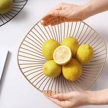 Wire Fruit Basket Gold Fruit Bowl For Kitchen Counter Wave Fruit Basket Serving Bowl Wire Fruit Dish For Fruits And Veggies - A2 - 查看 5