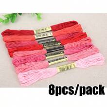 8pcs/Pack Premium Embroidery Floss - Mixed Multi-Color Threads For Cross Stitch, DIY Sewing Projects, Crafts - Needle Art Accessories