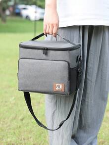 1Pc 27L Large Capacity Insulated Lunch Bag Portable Insulated Lunch Tote Bag For Men & Women, Outdoor Waterproof And Leakproof Cooler Box Bag With Shoulder Strap Insulated Case, For Outdoor Camping Picnic, Bento Box Home Essentials Kitchen Items Back To School School Supplies Stuff Kitchen Accessoriesschool Stuff Bag For School Work Lunch Bag For Women Cooler Bag Picnic Accessories School Accessories - Grey - View 7