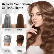 Natural Hair Dye Shampoo 3 IN 1, Hair Color For Gray Hair Coverage, Hair Coloring Shampoo For Women, Color Shampoo Beard Dye For Men, Vegan Ammonia Free Hair Shampoo (GOLDEN BROWN) - 金色 - 查看 5