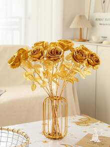 2/5/9 bông hoa hồng vàng nhân tạo trang trí cảnh, trang trí cảnh hoa hồng đỏ nhân tạo, bó hoa hồng lụa trang trí tiệc ngày lễ tình nhân, hoa hồng giả giống thật để trang trí đám cưới, cắm hoa ven đường, trang trí nhà cửa. đám cưới, trang trí nhà cửa phòng khách, hoa nhân tạo, cây nhân tạo, cây nhân tạo ngoài trời, trang trí phòng khách, trang trí tiệc, trang trí bàn làm việc. - Vàng - Xem 9