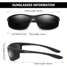 Gafas de sol deportivas polarizadas para hombre ciclismo de pesca - B01 Negro+negro+negro (Paquete de 3) - Ver 4