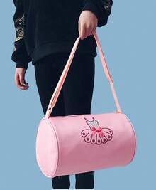 Bolsa de baile para niños, ligera, linda, bolsa de ballet para gimnasio, viajes, bolsa de viaje para niñas, bolsa de vestido de tutú, regalo para niñas de 3 a 6 años, Con color, Lindo - Vestido rosa con lentejuelas - Ver 2