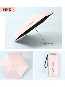 7.5英寸/19厘米迷你折叠伞，便携式户外遮阳伞，防紫外线遮阳伞，带收纳袋，防晒，6根伞骨+加厚黑色防水涂层，户外、旅行、夏季防晒必备，防风防水 - 彩色 - 查看 15