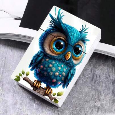 1 件全新彩绘塑料烟盒，蝴蝶和猫咪图案，可爱女士烟盒卡夹