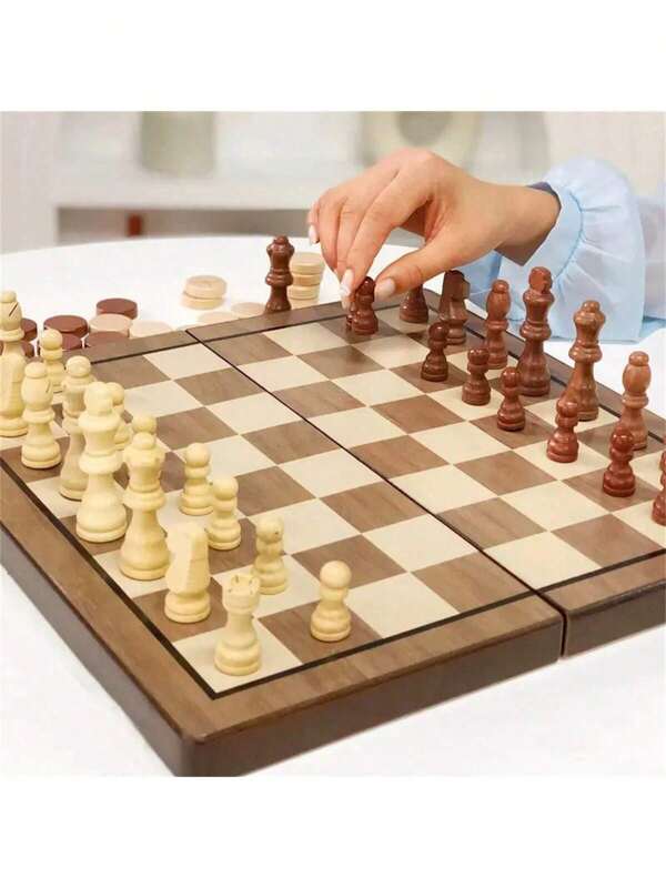1 pièce Jeu d'échecs classique familial avec pliage et rangement pour enfants et adultes, jeu d'échecs, cadeau pour Noël, anniversaire, Nouvel An, cadeau de jeu de Noël, cadeau d'Halloween
