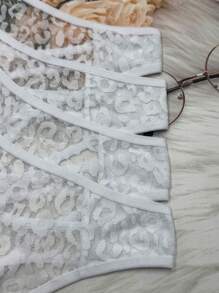 4 piezas/paquete Tanga sexy de cintura baja con encaje multicolor