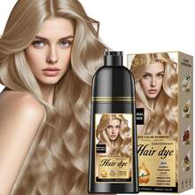 Natural Hair Dye Shampoo 3 IN 1, Hair Color For Gray Hair Coverage, Hair Coloring Shampoo For Women, Color Shampoo Beard Dye For Men, Vegan Ammonia Free Hair Shampoo (NATURAL BLONDE) - 彩色 - 查看 1