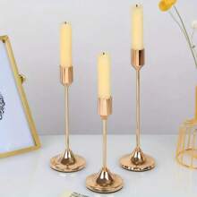 12er Set Europäischer romantischer Kerzenständer aus poliertem Metall, geeignet für Stumpen- und Taperkerzen, eleganter Mittelpunktdekor für Weihnachten, Halloween, Ostern, Thanksgiving, Zuhause, Hochzeit, Party, Jubiläum