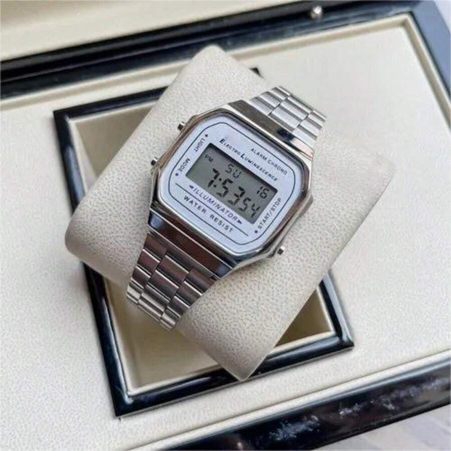 Men's Women's Digital LED Wrist Watch - Bạc - Xem 1