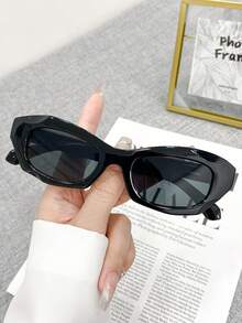 新款复古多边形个性时尚眼镜，男女通用高端简约百搭沙滩派对时尚眼镜，适合日常佩戴 - 彩色 - 查看 3