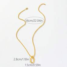 1 件男女通用欧美嘻哈锌合金纯色个性串珠拼接项链，适合女性日常佩戴和送礼 - 銀色 - 查看 7