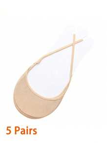 1/5 Paar unsichtbare Boot Socken für Damen Sommer Silikon rutschfeste Socken für High Heels Schuhe, Eisseidenfeiner halber Fuß Halter Socke