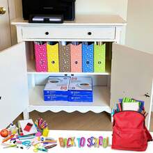 Local Delivery-Evelots Magazine File Holder -Set Of 6 White - Office Desk Organizer - Sturdy Cardboard - New Upgraded Double Front Panel -4" Wide-Easy Assemble - Floral - View 3