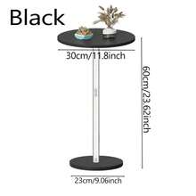 11.8 英寸 X 23.6 英寸亚克力饮料桌，现代风格圆形亚克力饮料边桌/咖啡桌，易于组装，透明/黑色/白色，优雅的沙发边桌，适用于客厅、卧室、阳台、书房 - 彩色 - 查看 11