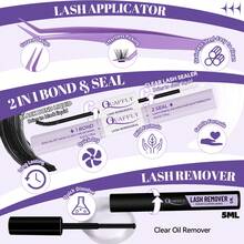 Lash Clusters With Spike Manga Lash Clusters Kit 180PCS 10-19mm Lash Extension With Lash Bond And Seal Lash Removers Lash Applicator Premade Individual Lashes Lashes Clusters Wispy Fairy Cluster Eyelashes Kit - màu đen - Xem 6