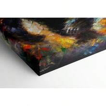 2d Flat,1pc Canvas Art Print,Mysterious Luminous Tree Canvas Art, Surreal Landscape Painting,Wood Framed Painting (1) Thickness 2. 5 Cm/ 1 Inch-Home Decoration For All Occasions,Ideal New Year, Valentine's Day,Thanksgiving,Easter,Christmas Gift,Room Decoration Aesthetic,Wall Decoration Art,Perfect Gift,Autumn And Winter Wall Decoration,Living Room Decoration, Bedroom Decoration, Kitchen Decoration, Entry Decoration, Bathroom Decoration, Direct Wall Painting, High Quality Wall Painting Poster,Modern Home Decoration Stretched And Framed Ready To Hang - Black - View 7