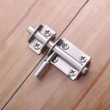 No-Drill Stainless Steel Door Latch, Thickened Surface Mount Bathroom Door Lock, Old-Fashioned Wood Door And Window Anti-Theft Bolt