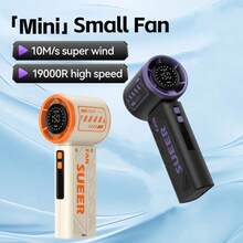New Portable Turbo Small Air Cannon Handheld Fan 150 Wind Speeds Adjustable Mini Electric Fan USB Charging Fan Outdoor Mini Fan - Pink Orange - View 1