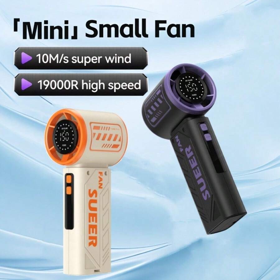 New Portable Turbo Small Air Cannon Handheld Fan 150 Wind Speeds Adjustable Mini Electric Fan USB Charging Fan Outdoor Mini Fan - Pink Orange - View 1