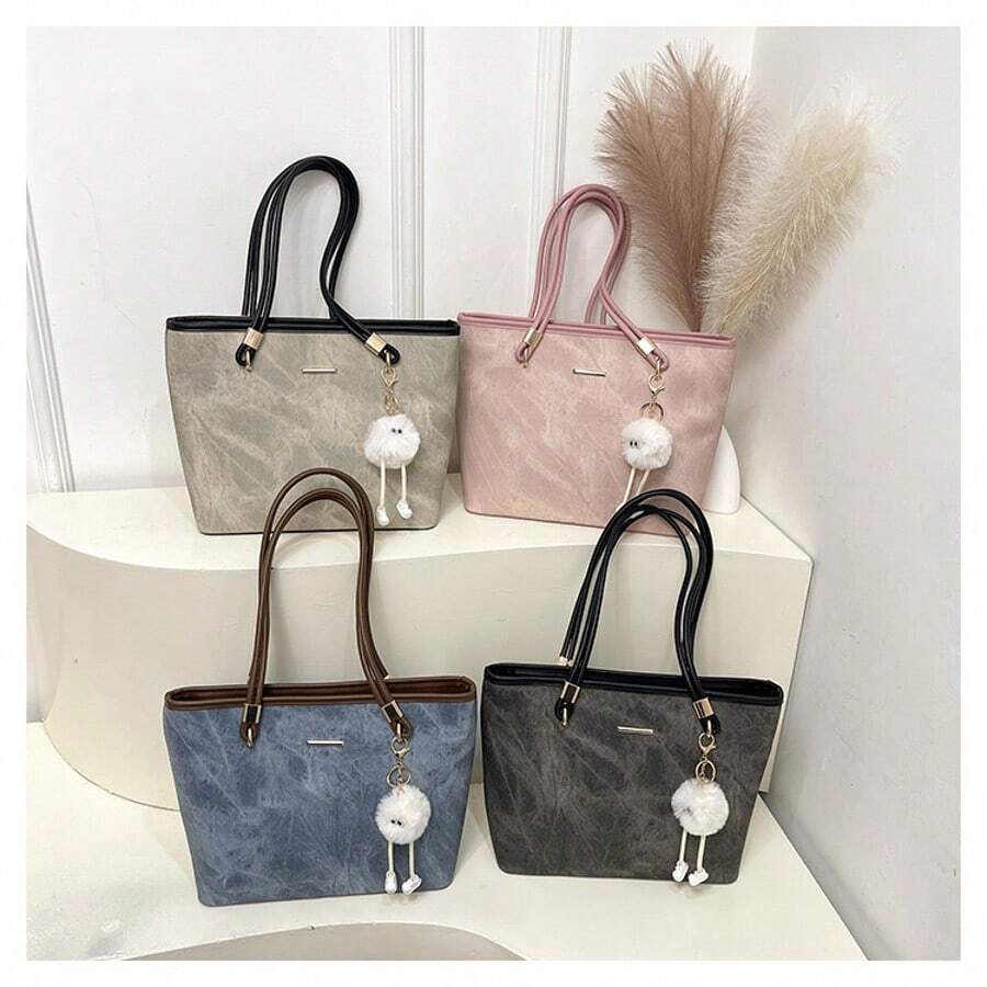 Large Capacity Tote Bag For Women, New For Summer 2025, For Commuting, College Students, School, Shoulder Bag - 粉色 - 查看 1