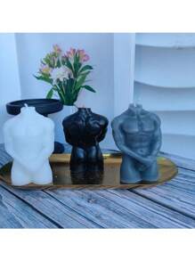 1pc, Handmade Human Body Shaped Scented Candle Decor With Slight Color Variance