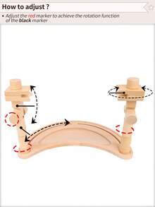1 قطعة إطار خياطة متقاطعة خشبي، حامل تطريز دوار متعدد الوظائف بقاعدة هلالية الشكل، تصميم لوحتين لخياطة شخصين، سهل التركيب، مناسب للأطفال والبالغين، يتضمن 1 حلقة تطريز