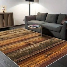 Ein hochwertiger großer Teppich mit leichtem und transportablem Design mit personalisierten Holzoptik-Mustern. Dieser luxuriöse Teppich ergänzt verschiedene Wohnstile, zeichnet sich durch hochwertige maschinenwaschbare Qualität aus und verwendet hochdichtes Material mit rutschfester Unterseite. Schulanfang