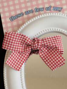 2pcs Cute Plaid Bow Barrette, Multi-Color Daily Accessories - Multicolor - View 3