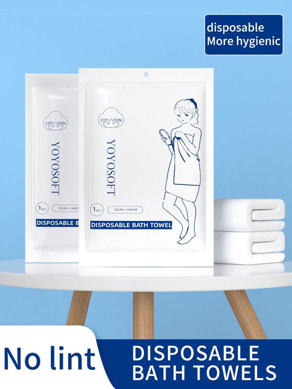 enjoy cotton 1 Peça Conjunto de Toalhas de Banho Descartáveis de Volta às Aulas, Extra Grosso e Grande, Absorvente e Sem Fiapos, Adequado para Uso Hoteleiro, Embalado Individualmente, Artigos Essenciais para Viagem, Acessórios de Viagem, Artigos Essenciais de Praia