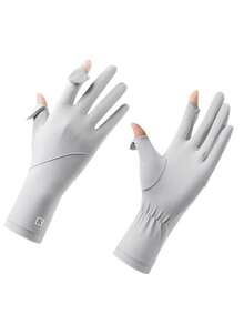 夏季冰丝露指驾驶手套防滑透气触屏防紫外线运动户外