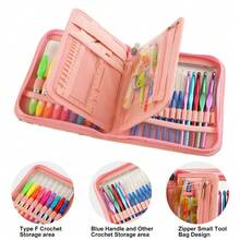 61pcs Crochet Hooks Set, Ergonomic Knitting Needle Weave Yarn Kits With Storage Case And Crochet Needle Accessories, Crochet Needles Kit For Beginners And Experienced Crochet Hook Lovers(The Lamb-Shaped Ruler Will Be Randomly Shipped With The Lamb's Head Facing Left Or Right.) - Multicolor - View 3