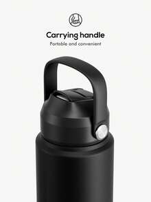 Meoky 710ml isolierte Wasserflasche mit Strohhalm und Griff, staubdichter Deckel, doppelwandiger auslaufsicherer Edelstahl - hält 24 Stunden kalt - Sportflasche für Gym, Reisen, Schule