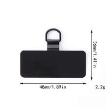 2 Pcs Universal Phone Lanyard Patchs Metal Slim Phone Strap Accessories Phone Lanyard Patch 0.4mm - Black - View 9