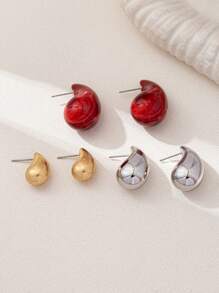 1 Set de Elegantes Pendientes Versátiles de Gota de Estilo Minimalista y Multicolor, Joyería Elegante de Alta Gama para Uso Diario