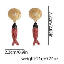 一对时尚个性化奢华釉面小鱼设计耳环，非常适合海滩度假 - 沙灘度假耳環 - 查看 6