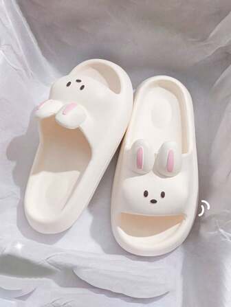 2025 Summer Girls Bunny Slippers Girls Princess Cartoon Cute Non-Slip Bathroom Shower Sandals