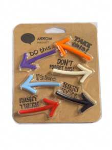 6pcs Creative Cute & Funny Arrow Shaped Fridge Magnets, 3D Stereoscopic Blackboard Refrigerator Magnetic Stickers,School Supplies,Back To School