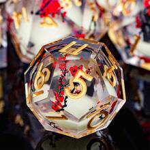 7pcs D&D Dice Set, Liquid-Filled Core Dice, Handcrafted Resin Dice With Sharp Edges, Suitable For Role Playing Games